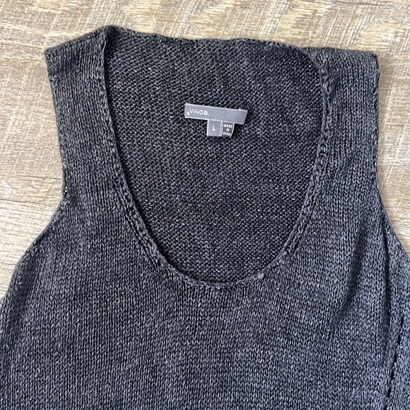 VINCE Knitted Navy Blue Tank Top Size Large - Picture 2 of 6